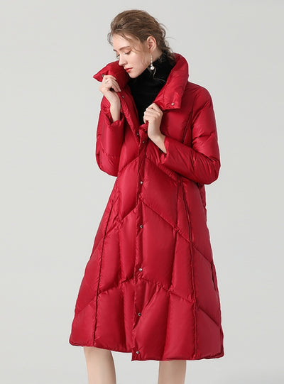 Long Cashmere Warm Light Down Jacket