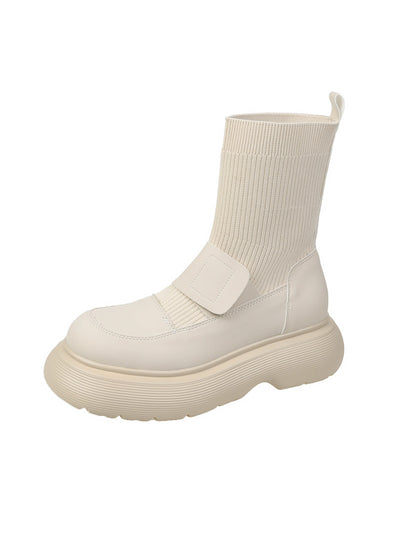 Loose Cake Thick Sole Knitted Elastic Socks Boots