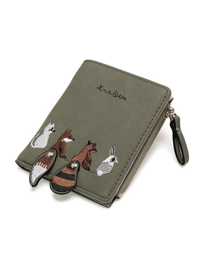 Women's Wallet Lovely Cartoon Animals Short Leather
