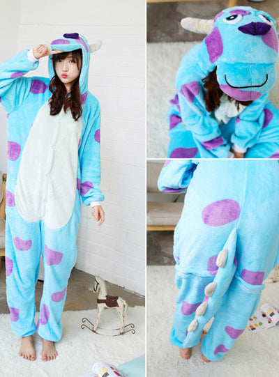 Cute Cartoon Conjoined Pajamas Sullivan Blue Cow