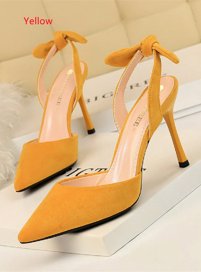 Short-mouth Pointed Small Bow Sandals