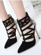 Cut Out Snakeskin Print Roman Sandals Gladiator Ankle