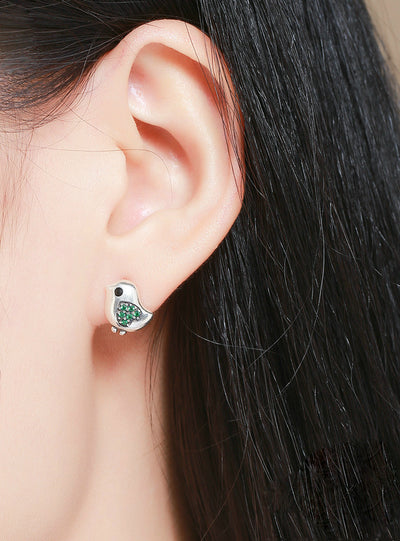 925 Sterling Silver Lovely Little Bird Clear