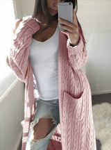 Womens Pockets Sweater Long Warm Sweater Cardigan Coat