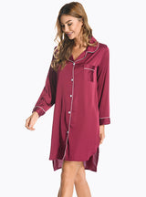 Shirt Lapel Button Bathrobe Sleepwear