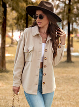 Wool Padded Polar Fleece Cardigan Coat