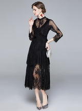 Autumn and Winter Lace Long Sleeve Dress