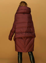 Women's Down Jacket Parka Cloaks Asymmetric Length