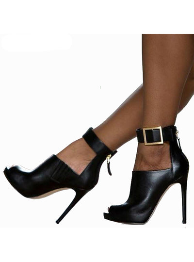 Women Pumps Ladies Sexy Buckle Strap Roman High Heels 