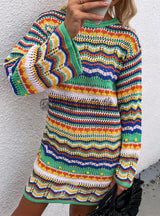 Woman Knitwear Rainbow Striped Sweater