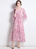 Pink Chiffon Holiday Seaside Floral Dress