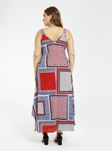 Plus Size Fashion Printed Suspender Dress