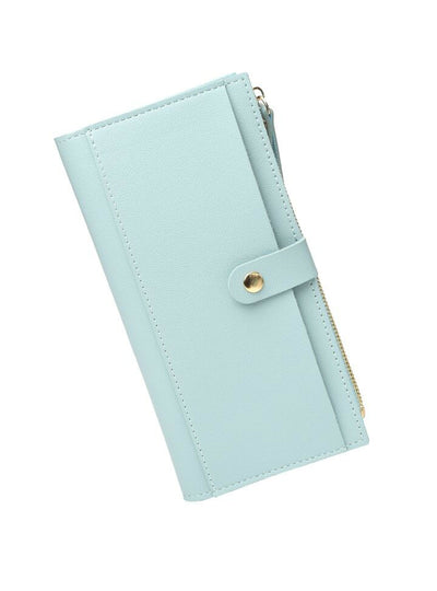 Women Wallet PU Leather Long Solid Zipper Wallet