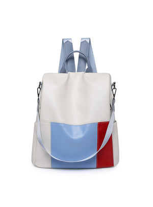 PU Color Splicing Backpack Bag