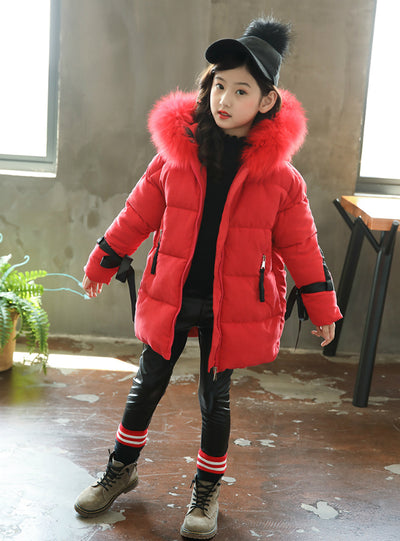 Girl Cotton-Padded Jacket Thickened Cotton Coat