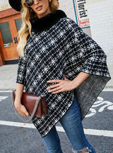 Collar Cape Knitted Pullover Sweater Shawl