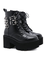 Metal Zipper Sponge Cake Bottom Female Boots