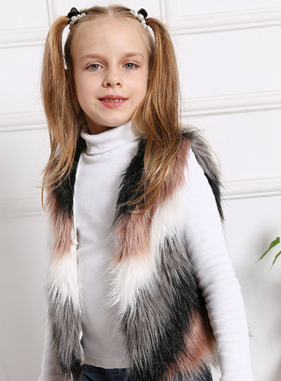 Children's Clothing Fur Coat Fall Winter Vest