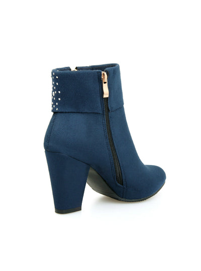 Women Boots Fashion Thick High Heels Boots Crystal