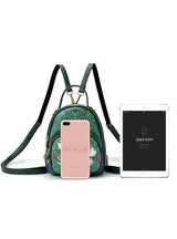 Women Backpack Green Forest Printing Mini Backpack