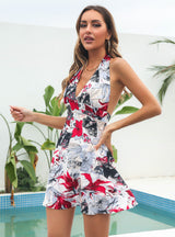 Neck V-neck Chiffon Beach Dress
