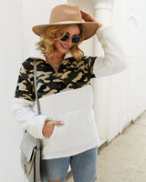 Long Sleeve Sweater Leopard Stitching Top