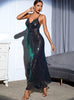 Sexy Backless Sling Sequined Long Dress