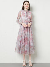 Holiday Chiffon Long Sleeve Summer Dress