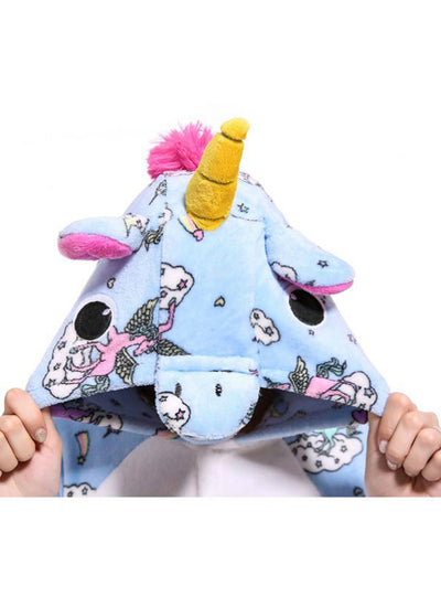 Blue Fly Unicorns Kigurumi Onesie Adult Women Pajama