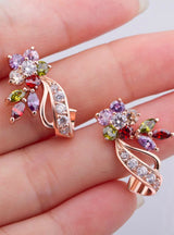 Big Stud Earrings Multicolor AAA Zircon Stone