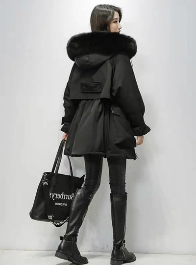 Winter Down Jacket Women Hat Ultra Light Duck