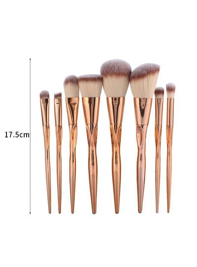 8pcs Metal Makeup Brushes Set Cosmetic Face Foundation 