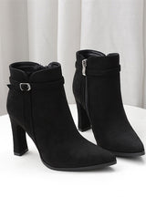 Women's Pointed Stiletto Suede High Heels Boots