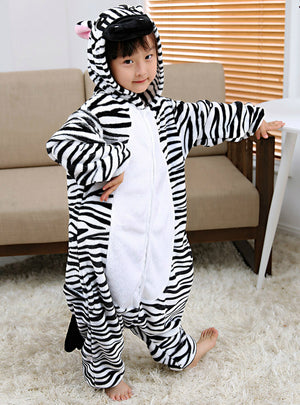Children's Zebra Conjoined Pajamas Cute Animals