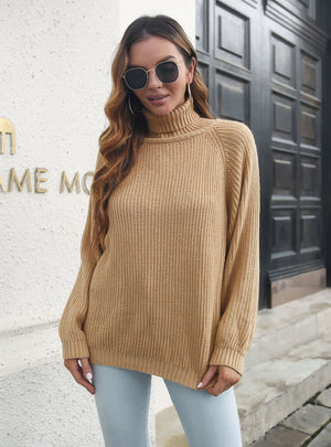 Loose High Collar Long Sleeves Sweater