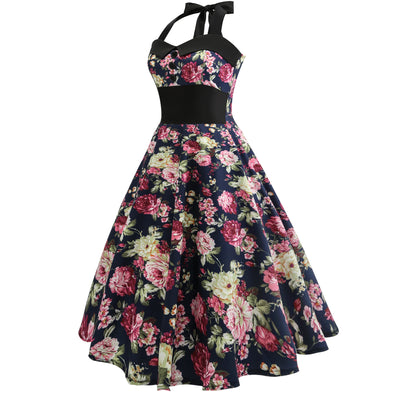 Retro Hepburn Style 50s Neck Dress