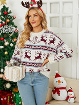 Christmas Day Pullover Loose Fawn Sweater