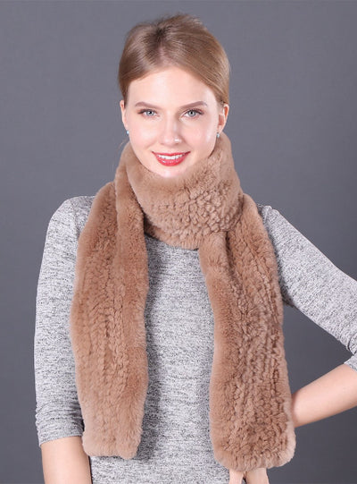 Women Rex Rabbit Fur Scarf