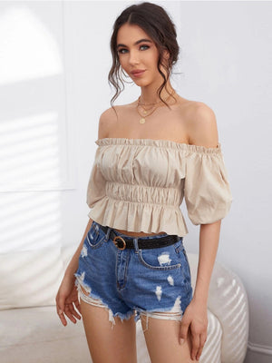 Short Sleeve Slim Pullover Solid Color T-shirt