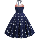 Halter Print Big Swing Dress