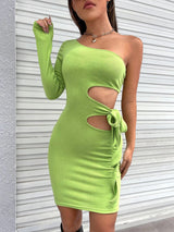 Women Long-sleeved hollow Dress
