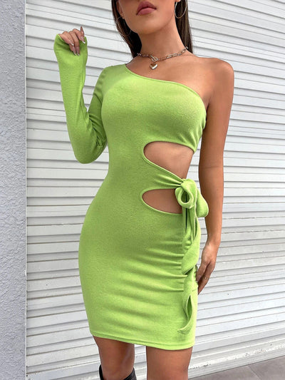 Women Long-sleeved hollow Dress