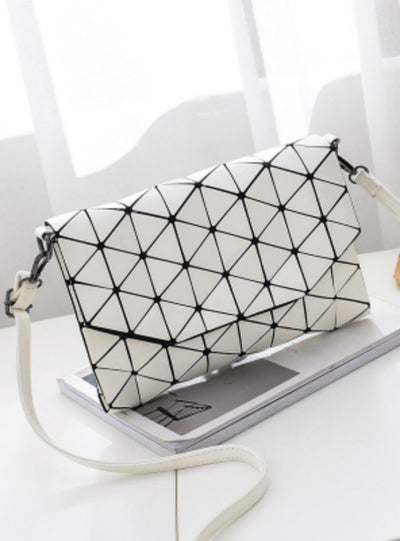 Solid Plaid Geometric Lingge Envelope Handbag