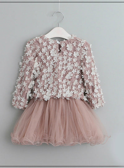 Girls Petal Dress Baby Girls Princess Long Sleeve