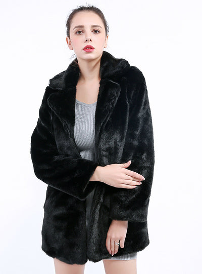 Fur Coat Imitation Mink Fur Long Sleeve Medium Length