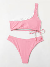 One-shoulder Pink Sexy Bikini