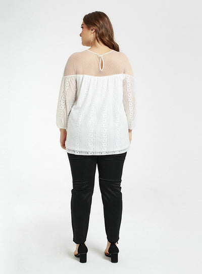 Lace Splicing Sexy Perspective Top