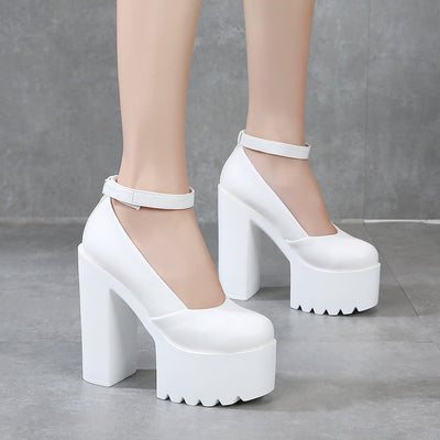 14 cm New Thick Heel Platform Shallow Shoes