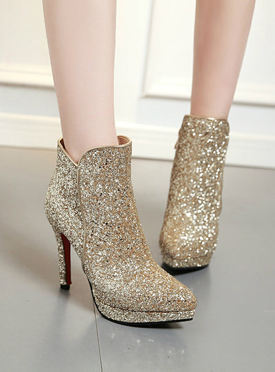 Bling High Heels Wedding Platform Shoes Woman 