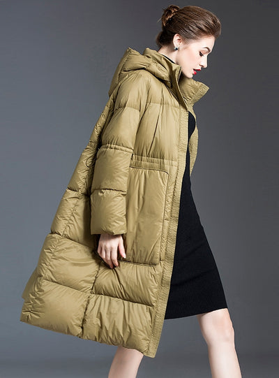 Long Size Cloak Down Jacket